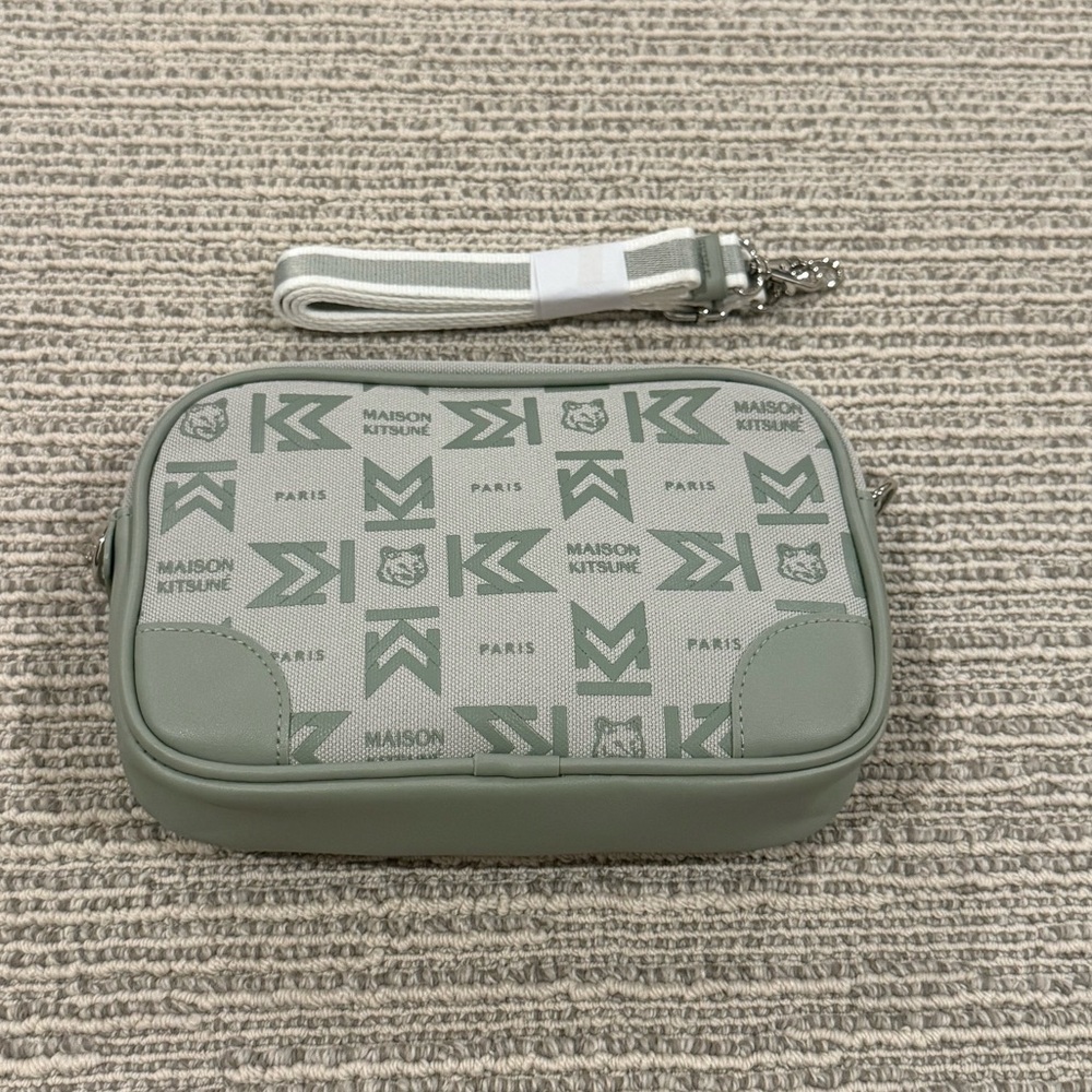Maison Kitsuné x Eva Air Green Crossbody Bag